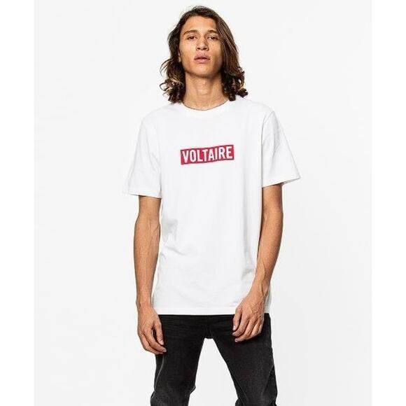 ZADIG & VOLTAIRE Men's Voltaire T-Shirt Size L In White - Picture 1 of 8